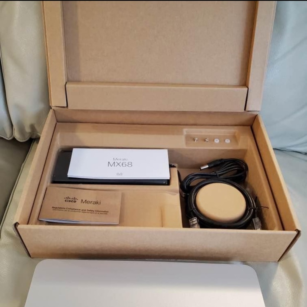 Cisco meraki mx68 router. Never used. Still in original packaging.
